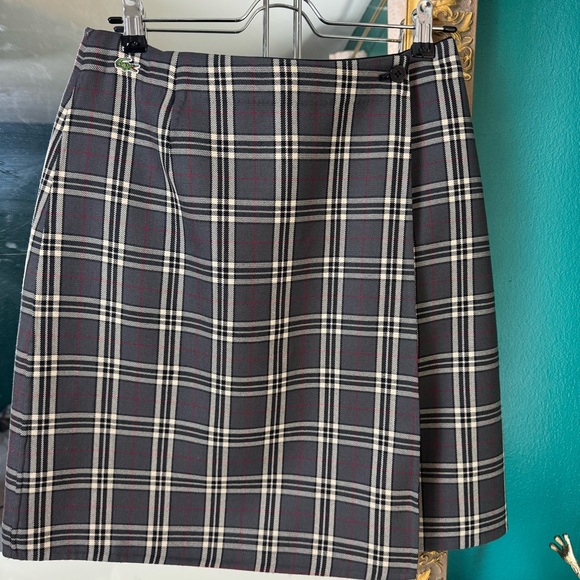 Lacoste Dresses & Skirts - Lacoste Black Plaid Reversible Wool Skirt